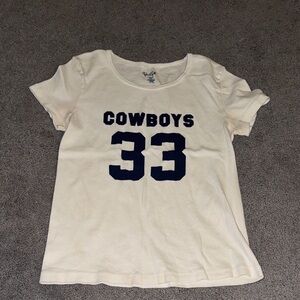 Brandy Melville Cream 'Cowboys 33' Graphic Tee